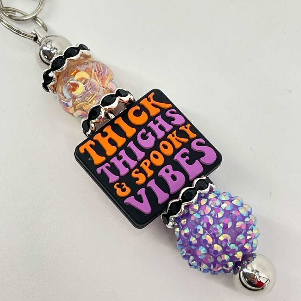 Keychain purse charm Beaded Keychain For Women, Bar Keychain, Silicone bead keyc - Picture 5 of 9
